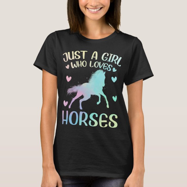 T-shirt Juste Une Fille Qui Aime Le Cheval (Devant)