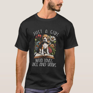 T-shirt Juste Une Fille Qui Aime Le Chien Et Livres Beagle