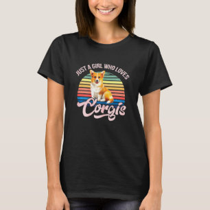 T-shirt Juste Une Fille Qui Aime Le Corgis Chien Design Po