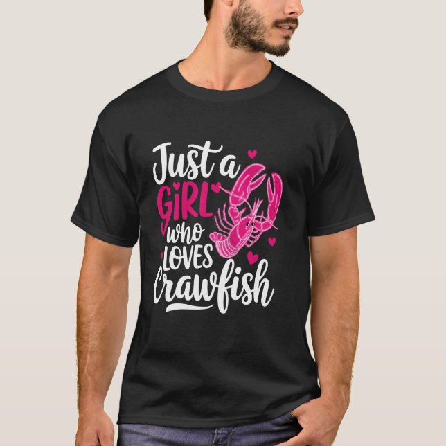 T-shirt Juste Une Fille Qui Aime Le Crawfish Mignonne (Devant)