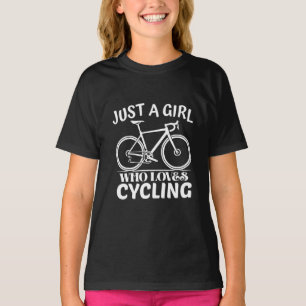 T-shirt juste une fille qui aime le cyclisme