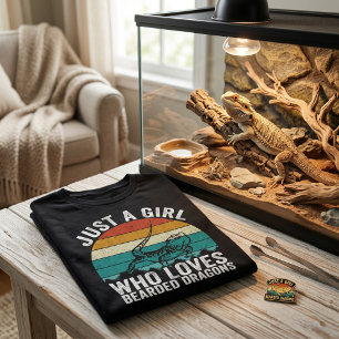 T-shirt Juste une fille qui aime le dragon barbu rétro cou