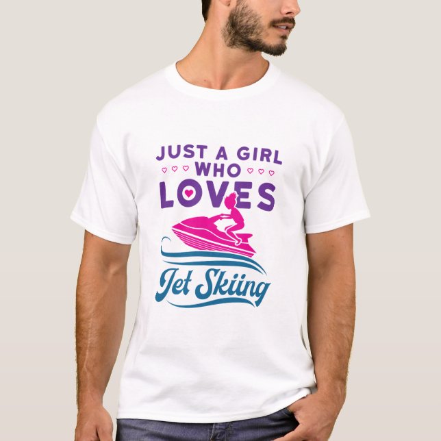 T-shirt Juste une fille qui aime le Jet Ski PWC (Devant)