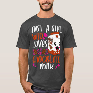 T-shirt juste une fille qui aime le lait au chocolat 1