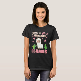 T-shirt Juste une fille qui aime le mignon lama