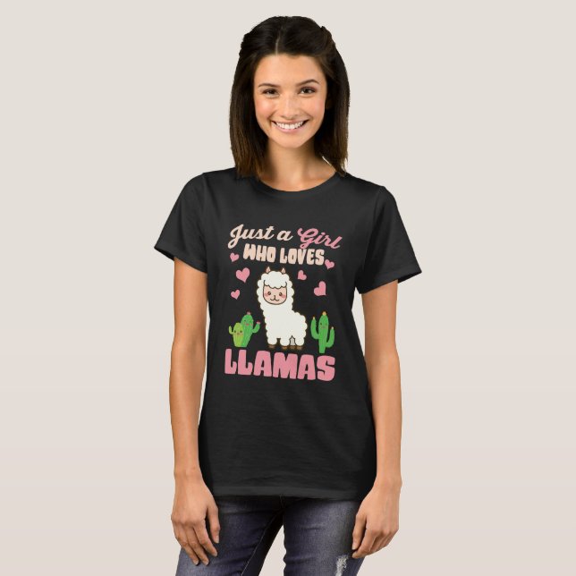 T-shirt Juste une fille qui aime le mignon lama (Devant entier)