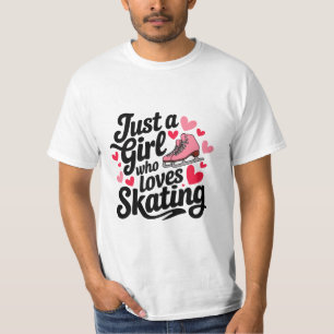 T-shirt Juste une fille qui aime le patinage