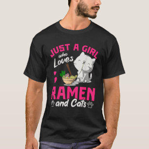 T-shirt Juste Une Fille Qui Aime Le Ramen Et Les Chats Mig