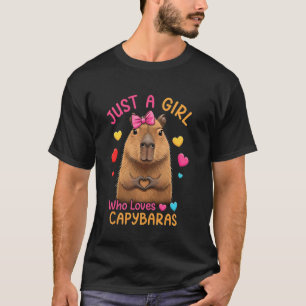 T-shirt Juste une fille qui aime le signe de la main du cœ
