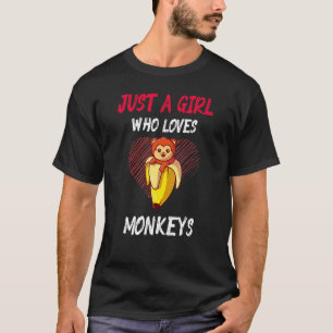 T-shirt Juste Une Fille Qui Aime Le Singe Je Jote Joke Gir