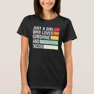 T-shirt Juste Une Fille Qui Aime Le Soleil Et Tacos Retro 