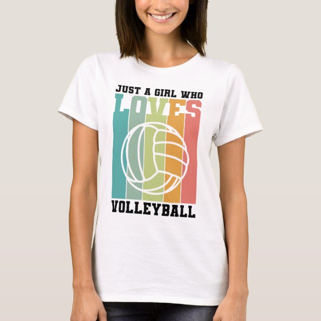T-shirt Juste une fille qui aime le volleyball  (Devant)