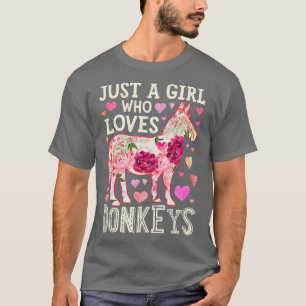 T-shirt Juste une fille qui aime les ânes Drôle âne âne