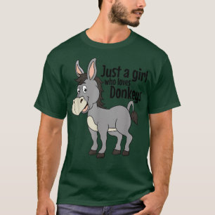 T-shirt Juste une fille qui aime les ânes Mule Zoo Animal 