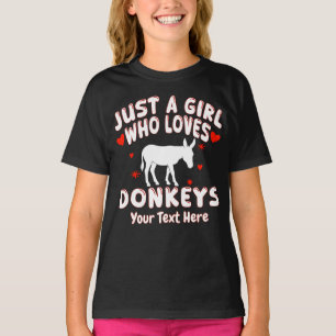 T-shirt Juste Une Fille Qui Aime Les Ânes Personnalisé