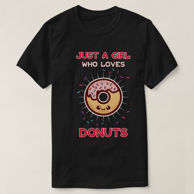 T-shirt Juste une fille qui aime les beignets (Design devant)
