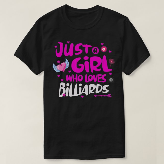 T-shirt Juste une fille qui aime les billard (Design devant)