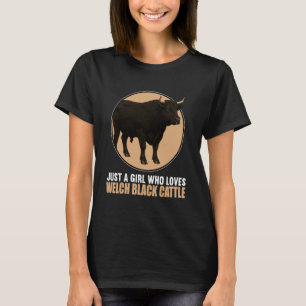T-shirt Juste une fille qui aime les bovins noirs gallois