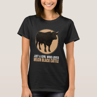 T-shirt Juste une fille qui aime les bovins noirs gallois