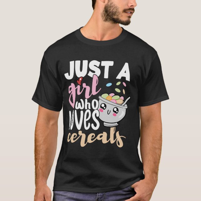 T-shirt Juste Une Fille Qui Aime Les Céréales Petit Déjeun (Devant)