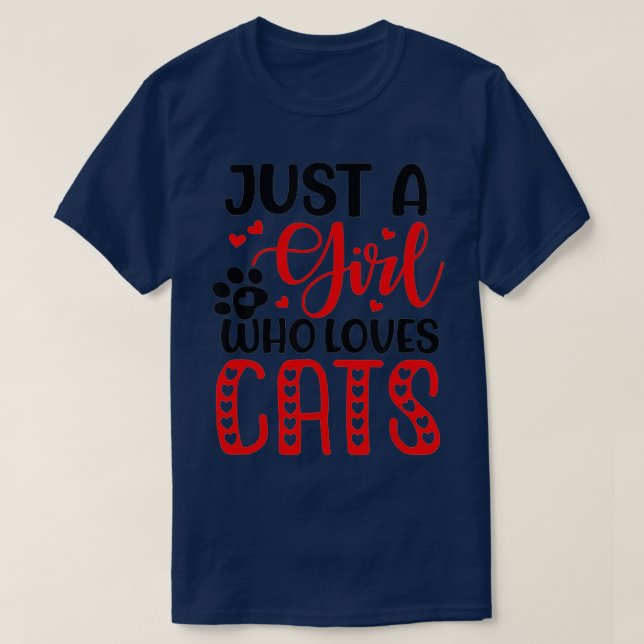 T-shirt Juste Une Fille Qui Aime Les Chats Cute Valentine  (Design devant)