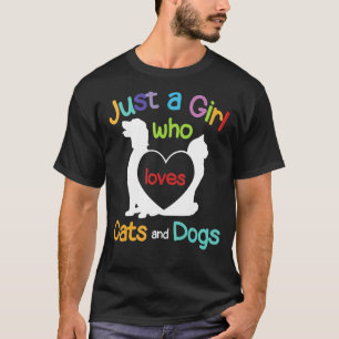 T-shirt Juste Une Fille Qui Aime Les Chats Et Chiens Propr