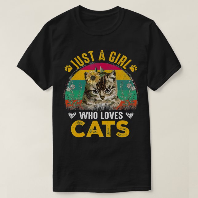 T-shirt Juste Une Fille Qui Aime Les Chats Mignonne Propri (Design devant)