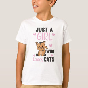 T-shirt Juste une fille qui aime les chats mignons animaux