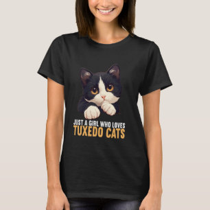 T-shirt Juste une fille qui aime les chats smoking