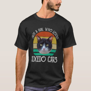 T-shirt Juste Une Fille Qui Aime Les Chats Tuxedo