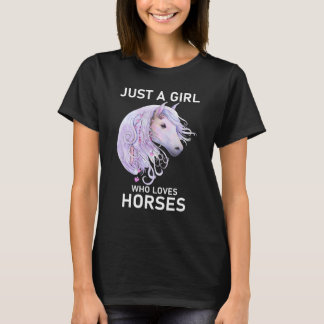 T-shirt Juste Une Fille Qui Aime Les Chevaux