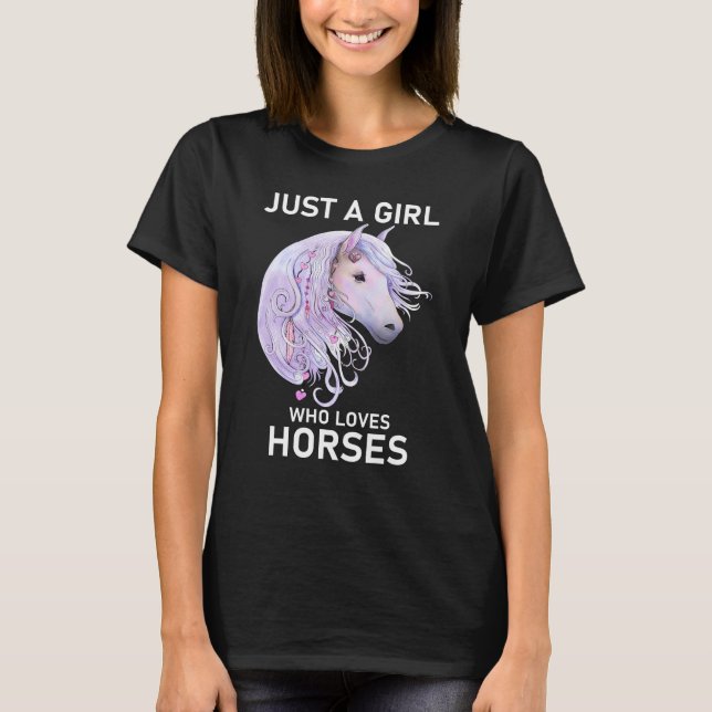 T-shirt Juste Une Fille Qui Aime Les Chevaux (Devant)