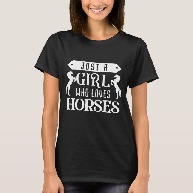 T-shirt Juste Une Fille Qui Aime Les Chevaux (Devant)
