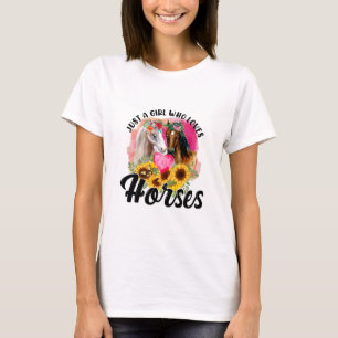 T-shirt Juste Une Fille Qui Aime Les Chevaux