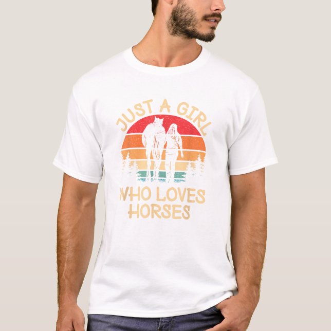 T-shirt Juste Une Fille Qui Aime Les Chevaux Cheval Équita (Devant)
