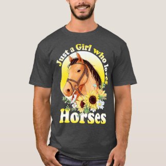 T-shirt Juste une fille qui aime les chevaux - équitation