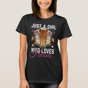 T-shirt Juste une fille qui aime les chevaux filles équita