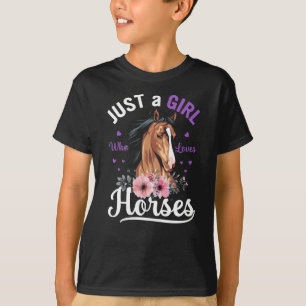 T-shirt Juste Une Fille Qui Aime Les Chevaux Filles Propri