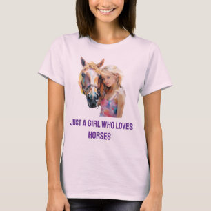 T-shirt Juste une fille qui aime les chevaux - jolie éques