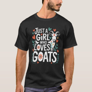 T-shirt Juste Une Fille Qui Aime Les Chèvres Douce Chèvre