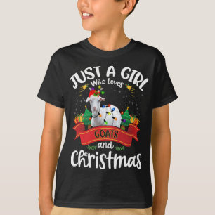 T-shirt Juste Une Fille Qui Aime Les Chèvres Et Noël Père 