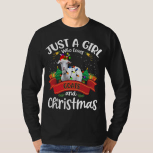 T-shirt Juste Une Fille Qui Aime Les Chèvres Et Noël Père 
