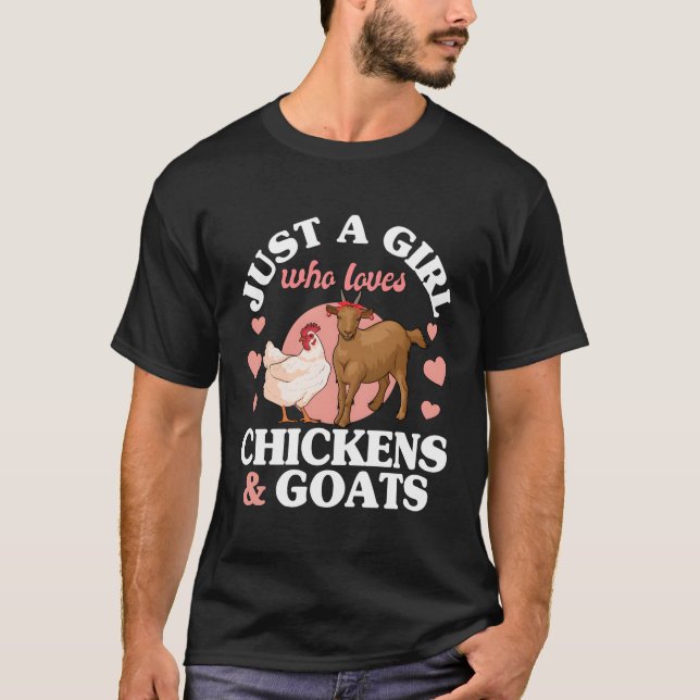T-shirt Juste Une Fille Qui Aime Les Chèvres Les Poulets L (Devant)