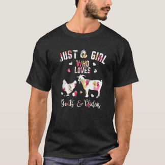 T-shirt Juste Une Fille Qui Aime Les Chèvres Poulets