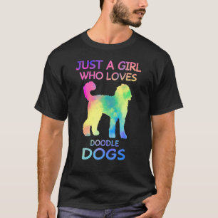 T-shirt Juste une fille qui aime les chiens Doodle Drôle d