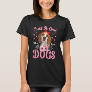 T-shirt Juste Une Fille Qui Aime Les Chiens Mignons Chien 
