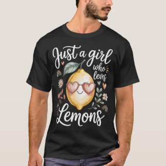 T-shirt Juste Une Fille Qui Aime Les Citrons Femmes Filles