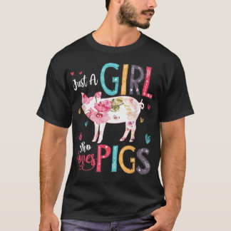 T-shirt Juste une fille qui aime les cochons chemise pour 