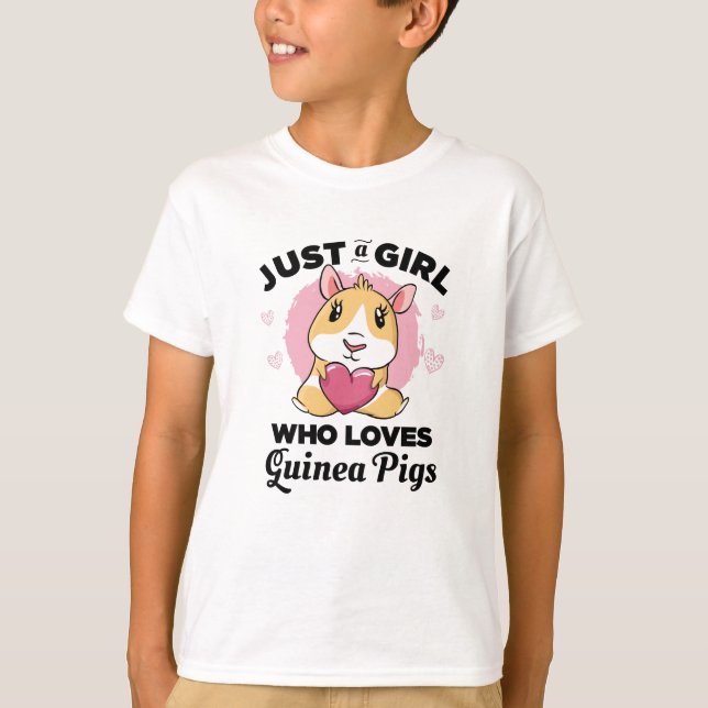 T-shirt Juste une fille qui aime les cochons de Guinée (Devant)