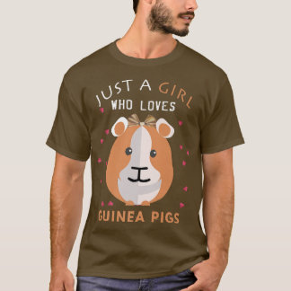 T-shirt Juste une fille qui aime les cochons de Guinée - C